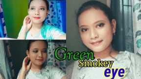 Green smokey eye,,makeup tutorial