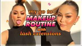 my go to makeup routine with lash extensions!! *no fallout*