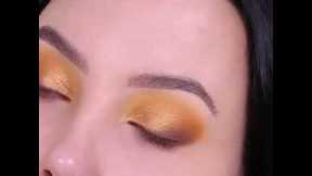 Warm golden eye makeup tutorial | Golden bridal eyelook