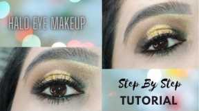 How To Do Halo Eye Makeup || Halo Eye Makeup For Beginners || Black And Golden Step-By-Step Tutorial