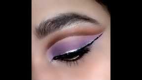 PURPLE CUT CREASE SMOKEY EYE WITH SILVER GLITTER EYELINER  MAKEUP TUTORIAL #makeup #makeuptutorial