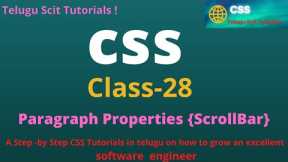CSS||Class-28||Program-On ScrollBar Properties||CSS Tutorial for Beginners - in Telugu and English
