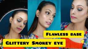 glittery Smokey eye 💕👁️!! how to create Smokey eye!! Smokey eye makeup tutorial!!