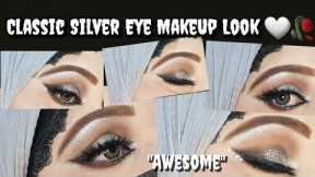 Classic Silver Eye Makeup with Smudged Liner 🤍/Walima Look