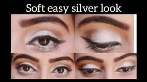 silver eye makeup tutorial||step by step for begners easy attractive
