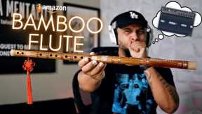 Making A CRAZY Beat With A BAMBOO FLUTE! #amazonfinds