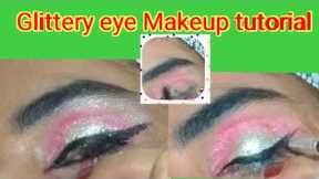 How to Apply Glittery eyeshadow||Beginners eye Makeup tutorial|
