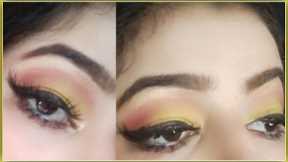 Yallow Eye makeup Tutorial|Makeup For beginners|makeup for yallow Dress|HUMA IBRAHEEM