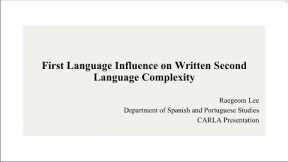 First Language Influence on Written Second Language Complexity