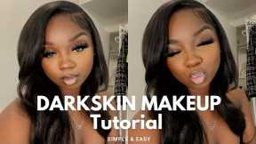 DARK SKIN MAKEUP TUTORIAL FOR BEGINNERS | STEP BY STEP | SIMPLE & EASY TO FOLLOW | NEW 2022