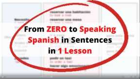 From ZERO to *Speaking Spanish in Sentences* in 1 LESSON