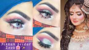 Nikkah Bridal Eye Makeup Tutorial/Easy For Beginners/Step By Step/soft & Glamorous Nikkah look#viral
