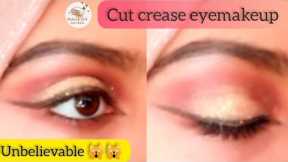 Glitter Cut Crease Eyemakeup|Step by Step Tutorial|Simple and Easy