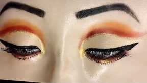 Glittery cut crease tutorial/ how to make foxy eyes/ simple trendy eyes makeup