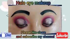 Halo eye makeup tutorials with Glitter|| eye makeup tutorials for beginners || Glitter eye makeup