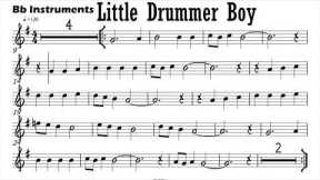 Little Drummer Boy Bb Instruments Sheet Music Backing Track Play Along Partitura