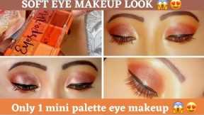 JUST 1 MINI PALETTE EYE MAKEUP😍😱 SOFT EYE MAKEUP LOOK ❤️😍 EASY AND QUICK WAY😍#youtube #easymakeup