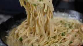 So Delicious! Pasta with shrimp in a creamy sauce! Shrimps Noodles Recipe & Easy to Cook #shrimp