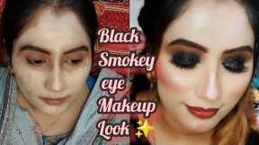 Black smokey eye makeup tutorial step by step for beginners #smokeyeye #smokeyeyetutorial