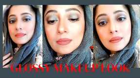 My glossy Makeup look in winter | wedding guest look |zareen omer life