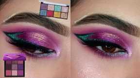 SPARKLY COLORFUL EYE MAKEUP TUTORIAL | memorymitu | Huda beauty amethyst obsessions palette