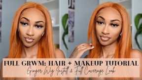 FULL GRWM: HD LACE GINGER WIG INSTALL + FULL COVERAGE MAKEUP TUTORIAL | LAYALUXURIES