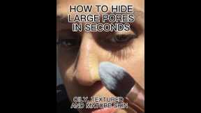 How to hide large pores in seconds! Oily, Textured and Mature skin Foundation Makeup #shorts #pores