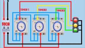 single phase traffic light control wiring diagram with a timer