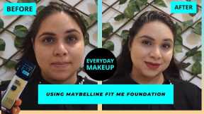 Everyday Makeup Routine with Maybelline Fit Me Foundation | #FitMeFitsMySkin| 5 Minute makeup