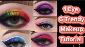 6 Trendy Eye Makeup Tutorial|1 eye 6 trendy Makeup Tutorial|eyemakeup Tutorial#viral#trend#eyemakeup