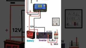 Solar Power System Connection #solar panel, batter, inverter connection