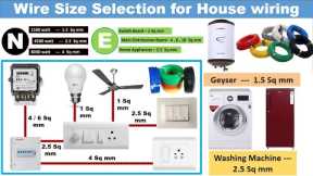 Wire size selection for house wiring | Wire size calculation | 1.5 ton ac | Electrical technician