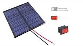 Solar Light with Switch - Solar Plate, Switch, LED Connection