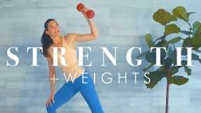 Knee Friendly Standing Strength Workout for Beginners & Seniors // 30 minute w/ dumbbells