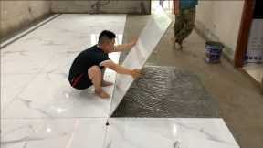 Excellent Techniques In Construction Of Living Room Floors Using Large Size Ceramic Tiles 120 x120cm