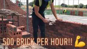 Bricklaying - Averaging 500 brick per Hour 💨