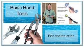 Basic Hand tools in Construction - Construction Fundamentals Lesson Series - Trades Training Video