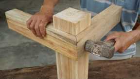 EXTREME SIMPLE Traditional Japanese Wood Joinery - Hand Cut Three-Way Wood Joints Structure