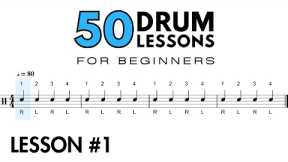 Quarter Notes On The Snare Drum | 50 Drum Lessons For Beginners: Learn To Read & Play (Lesson 1)