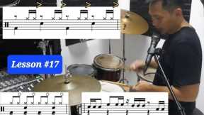 Drums note reading Lesson #17| hi hat foot coordination|groove and fill exercises and review