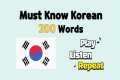 200 most basic Korean words for