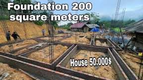 FULL VIDEO: 60 Days House Foundation Construction, Yard Floor Tiles, Concrete column, Plastering