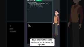 Java Output - Part 3 - Numbers and Code in println() - #w3schools #java #programming