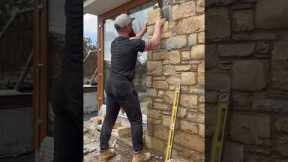 Stone facing a house extension #construction #stonemasonry #builder #diy #stonemason