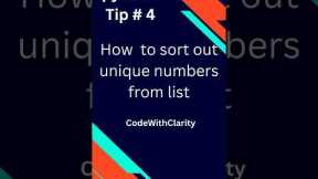 Python for beginners | How to sort out unique number from list