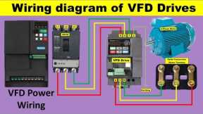 vfd connection with 3 phase motor| Vfd Drive power wiring | 3 phase motor with VFD connection | #vfd