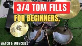 EASY 3/4 Tom Fills for Beginners | DRUM LESSON.