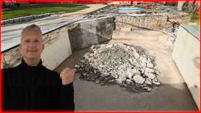 Pool conversion: Demolishing the retaining wall and removing the formwork - Part 3