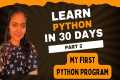 my First Python Program| Python