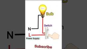 Very easy one switch one bulb wiring #point wiring #shorts #ytshorts #viral